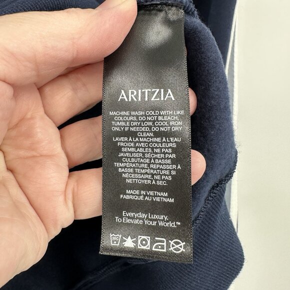 ARITZIA sweatfleece cozy fleece perfect fit hoodie sweatshirt SMALL blue lounge - Picture 9 of 10